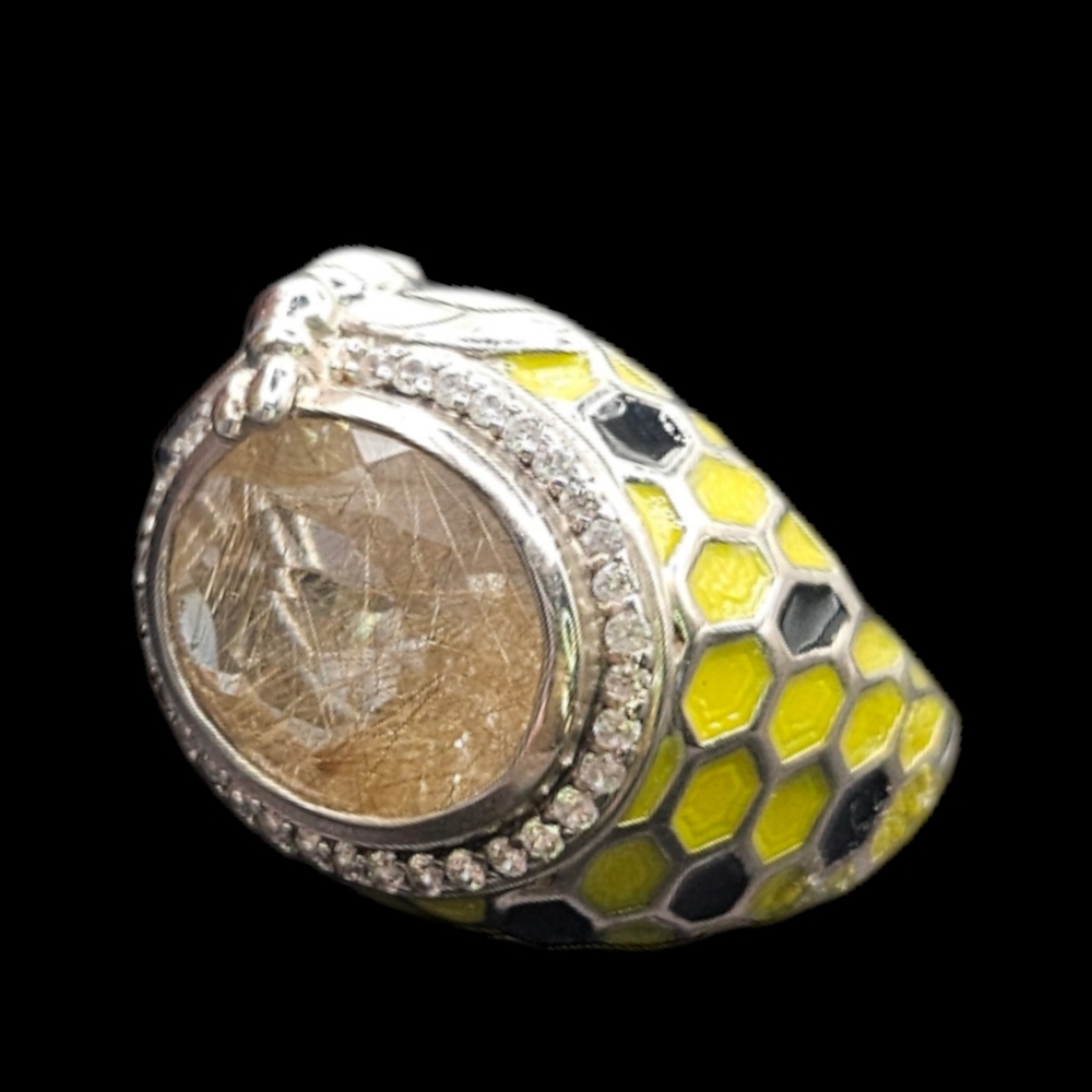 Golden Rutilated Quartz Ring - Picture 5 of 5